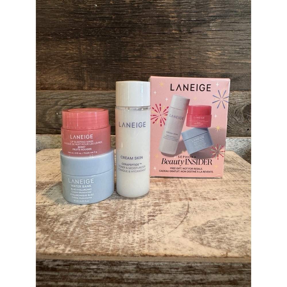 Laneige Travel Set – Sleeping Mask, Water Bank, Skin Cream Trio – New | $32 MSRP